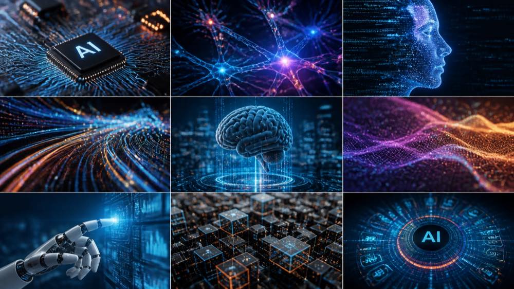 Representación visual de una red neuronal artificial y un cerebro digital, simbolizando el funcionamiento de la inteligencia artificial